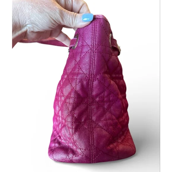 Christian Dior Cannage Panarea Magenta Quilted Tote Bag w/ COA - Picture 4 of 16